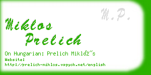 miklos prelich business card